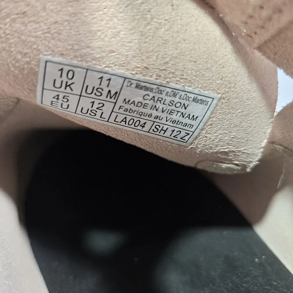 Dr. Martens Carlson Mule Clog Mens 11 Women 12 Suede Slingback Strap Light Pink